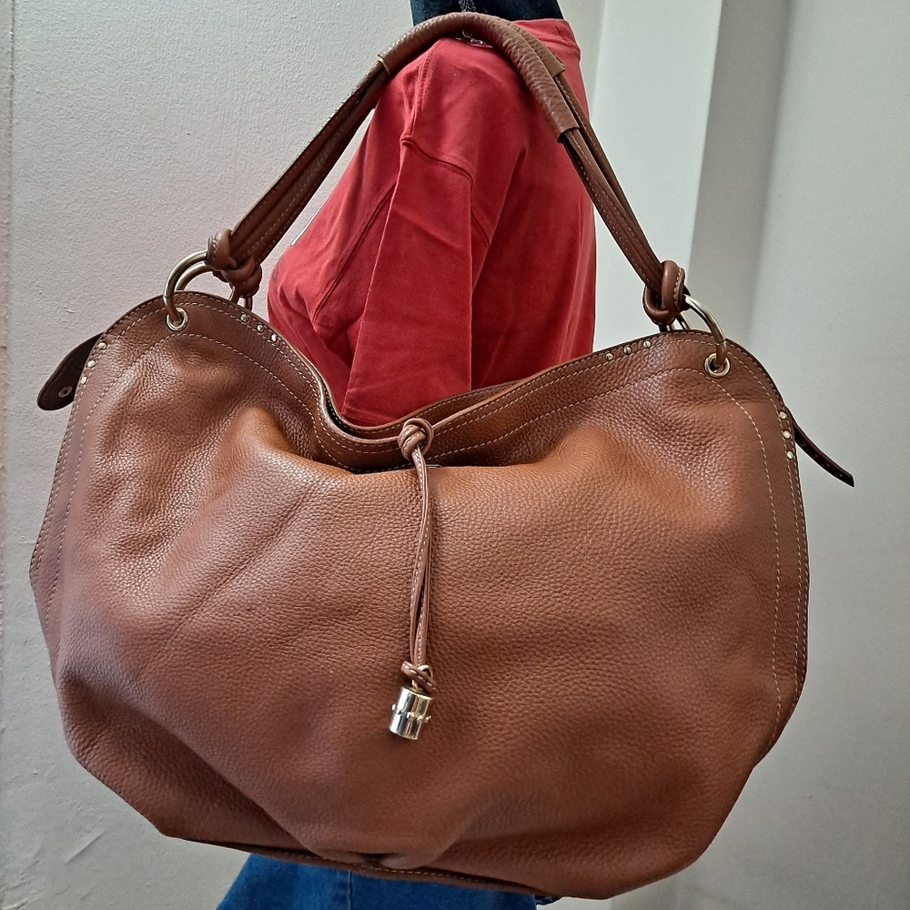 Celine Embossed Shoulder Leather Bag